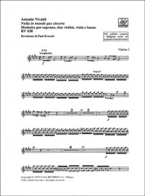 Vivaldi: Nulla in Mundo Pax sincera RV630 published by Ricordi - Set of Parts